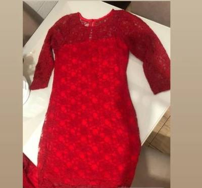 Vestido Vermelho De Renda