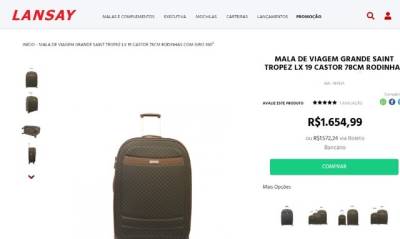Mala De Viagem Grande Saint Tropez Lansay - Usada