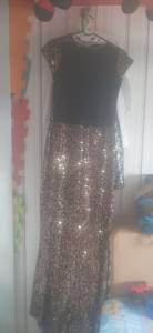 Desapego Vestido Longo Paet Ferrugem 38/40