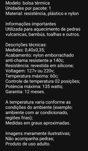 Bolsa Aquecedora De Pedras Quentes 100% Nova