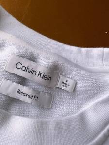 Moletom Branco Calvin Klein Gola Redonda Tamanho M
