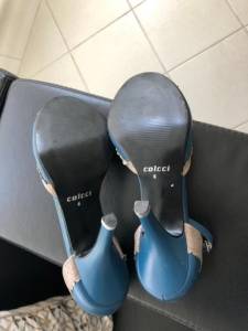 Sapato Estilo Boneca Detalhes Em Azul - Tamanho 36