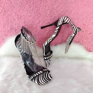 Sandlia Zebra Com Pedrarias, Importada (itlia), Serve 37