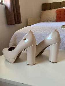 Sapato Salto Nude Vizzano