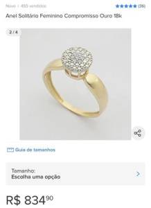 Anel Chuveiro De Ouro 18k