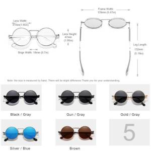 Oculos Azul Espelhado - Modelo Redondo Retr