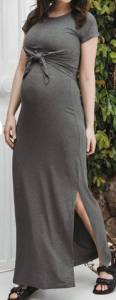 Vestido Longo Cinza Grvidas Ou Lactantes