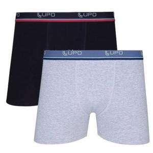 Cueca Lupo Tradicionais Boxers 100% Algodo Elastano Microfibra Homem Menino Meia Kit
