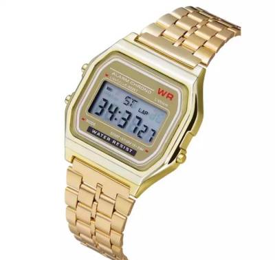 Relgio Digital Dourado