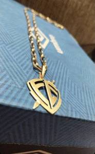 Cordo Moeda Antiga , Banhado A Ouro 18k +pingente!