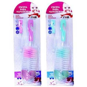Escova De Nylon Mamadeira Com Esponja Bucha