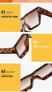 Oculos De Sol Feminino Leopardo Tigre - Quadrado