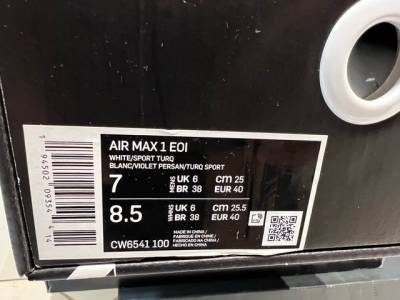 Tnis Nike Air Max 1 Eoi - Tamanho 38