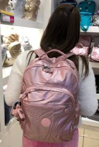 Mochila Kipling Cor Rose Metlica