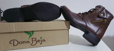 Bota Feminina Estl Macboot Couro 100% - Nmero 37