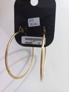 Argola Folhada Com Aro De 6,5 Cm Nova