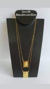 Escapulario Ouro18k 60cm So Jorge