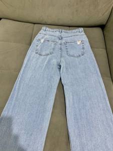 Promo Cala Jeans Wide Leg 38 Seminova Rasgo Nas Pernas