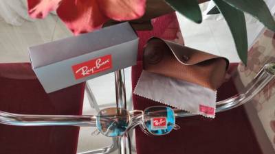 culos De Sol Ray Ban Hexagonal Azul Espelhado Novo