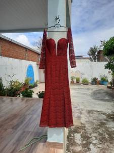 Vestido Vermelho Em Renda