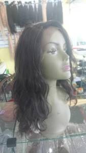 Front Lace Aplique Top Castanho Natural