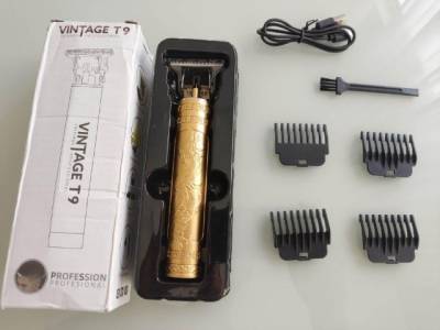 Mquina De Cortar Cabelo T9 Dourada