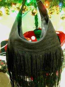 Bolsa Preta Com Franjas
