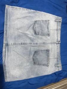 Saia Jeans Claro Com Strech Tam 44