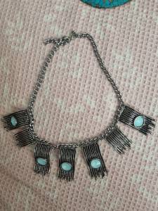 Colar Prata Com Azul