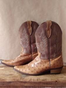 Bota Texana Couro Avestruz