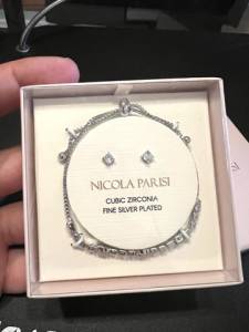 Pulseira E Brinco Nicola Parisi Banhada A Prata Fina