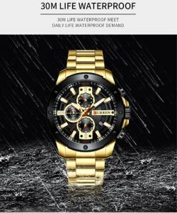 Relgio Masculino De Luxo Curren 8336 Dourado