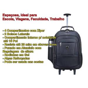 Mochila Bolsa Com Rodinhas Universitria Notebook 45 Litros