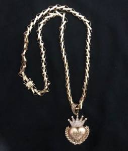 Cordo De Moeda Antiga + Pingente Crevejado