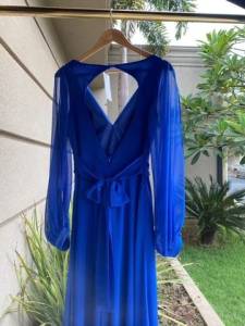 Vestido De Festa Tule Azul Madrinha Casual