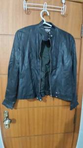 Jaqueta De Couro Legtimo Preto