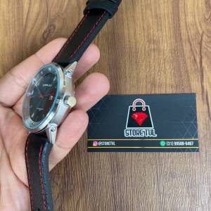 Relgio Masculino Social Pulseira Em Couro Promoo Ano Novo Entregamos