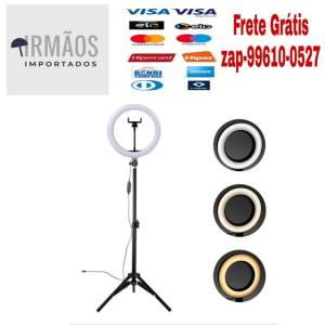 Ring Light Led Iluminador 26cm Completo 2,10 Metros