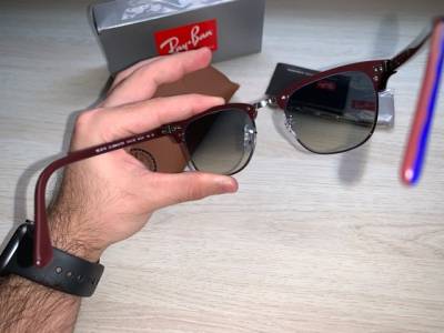 culos Rayban Clubmaster Azul/marrom - Original - Novo