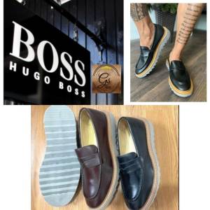 Preto E Marrom Hugo Boss Mocassim