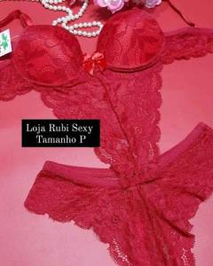 Lingerie Renda Vermelha