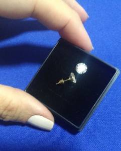 Brinco Ponto De Luz Ouro 18k