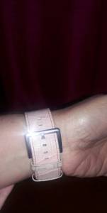 Relgio Donna Karan New York Original Couro Rosa Zircnias