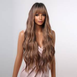 Peruca Longa Morena Iluminada
