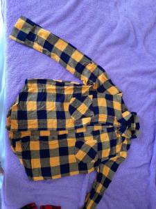 Camisa De Boto Xadrez Amarela Renner