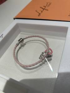 Pulseira Life Couro Rosa