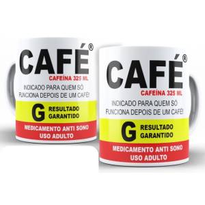 Caf Remdio Caneca Porcelana