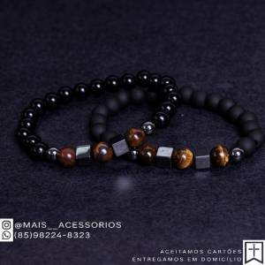 Pulseiras Com Hematita E Olho De Tigre