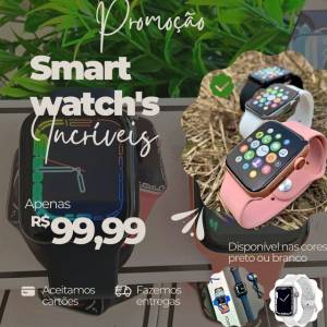 ? Promoo ? Smartwatch Iwo14 Monitora Frequncia E Faz Ligao