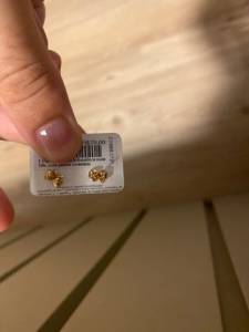 Brinco Folheado A Ouro 18k Com Pedra Sinttica